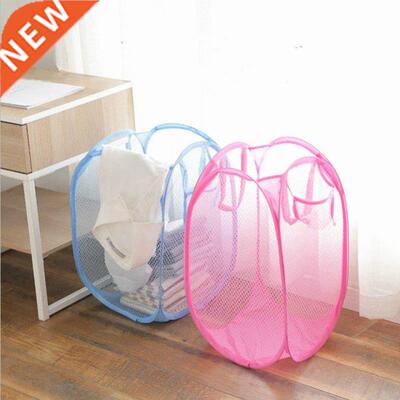 1Pc Handle Laundry Basket Foldable Stand Storage Box Polyest