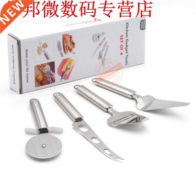 Stainless Steel Cheese Board Set Pizza Wheel Cutter Kitchen