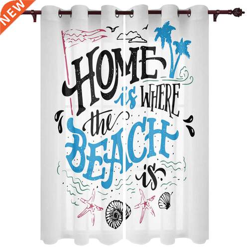 Marine Life Beach Starfish Shell Window Curtains Kitchen