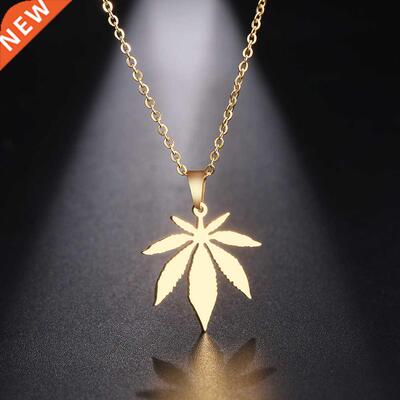 DOTIFI Stainless Steel Necklace For Women Man Maple Leaf Cho