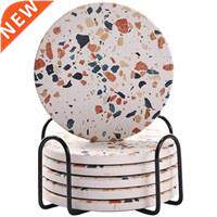 Coaers For Drinks,Absorbent Marble-yle Ceramic Coaers