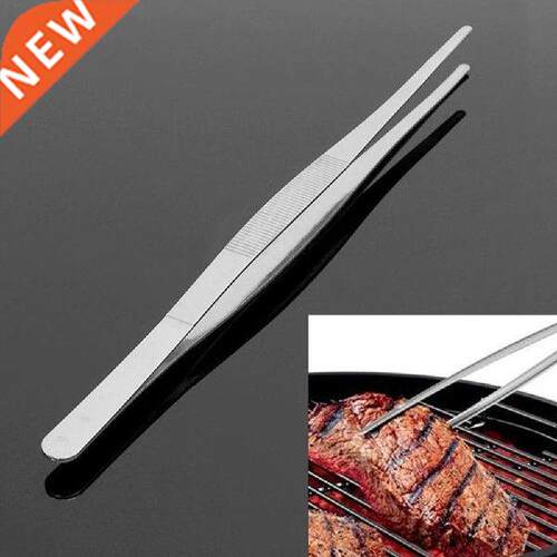 0cm Long Tweezer Steel Food Tongs Straight Barbecue Tool
