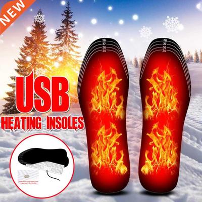 1Pair USB Heated Shoe Insoles Cuttable Foot Warming Pad