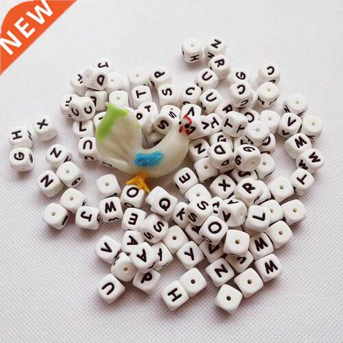 1pcs Square Silicone teething Bead Hollow Alphabet Star Hear