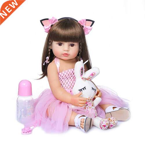 55cm Silicone Princess Newborn Babies Doll with Straight