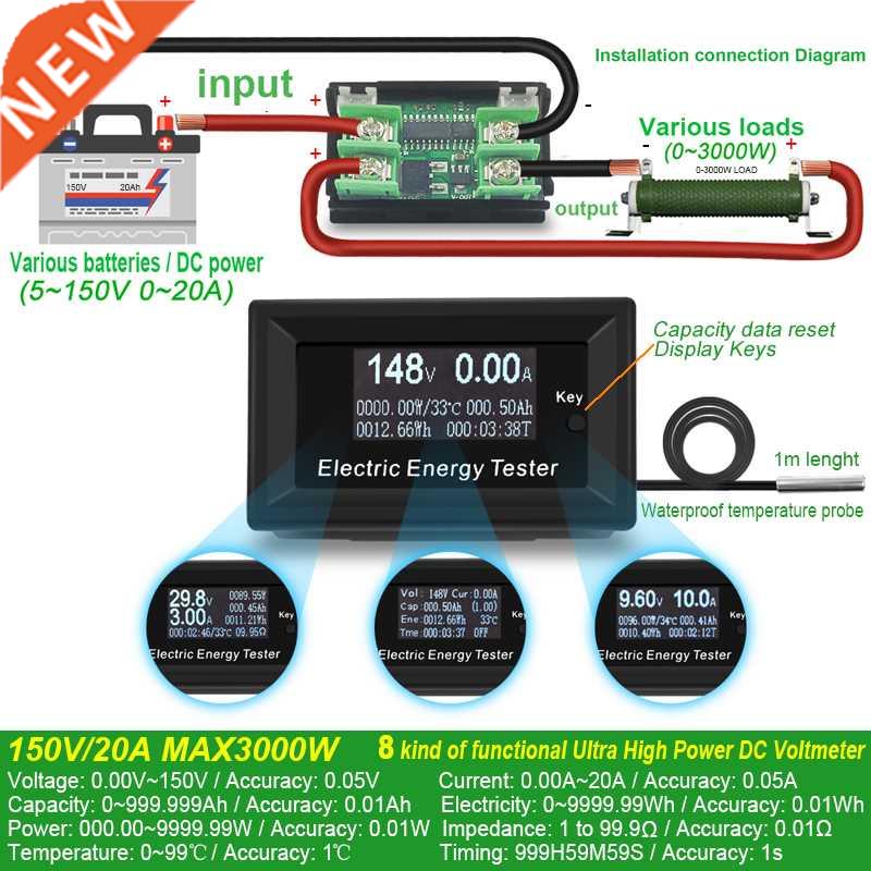 ATORCH DC Current Meters digital voltmeter ammeter voltage a