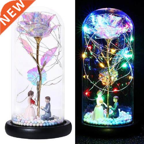 Rose in Glass Dome LED Forever Rose Lamp for Christmas