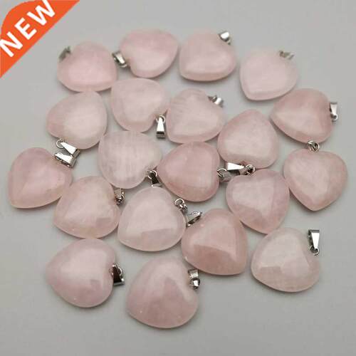 Fashion Women Created Rose Gem Stone Charm Pendants Heart Pi