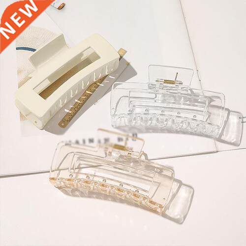 Oversized Hair Clip Acrylic Hair Claw Rectangle Transparent