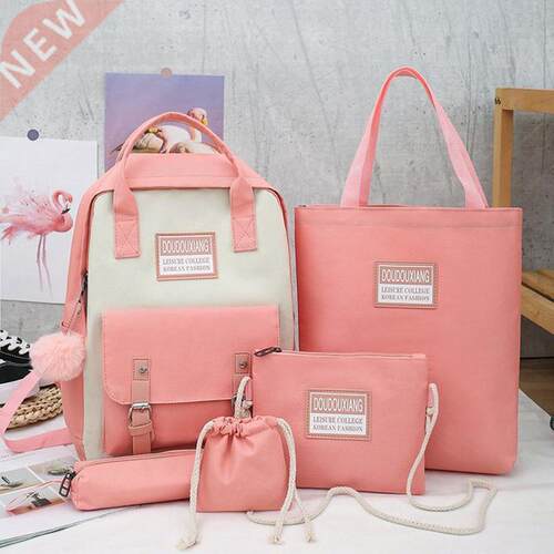 Mrs win new 5 Piece/Set High School backpack Bags for Teenag