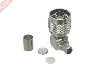 1Pcs Connector N Male Plug Right angle Crimp RG5 RG6 LMR300