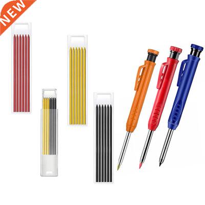 Solid Carpenter Pencil With 18Pcs Refill Leads Built-in Shar