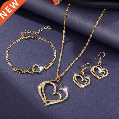 2021 Luxury Simple Big Small Hollow Double Heart-shaped Neck