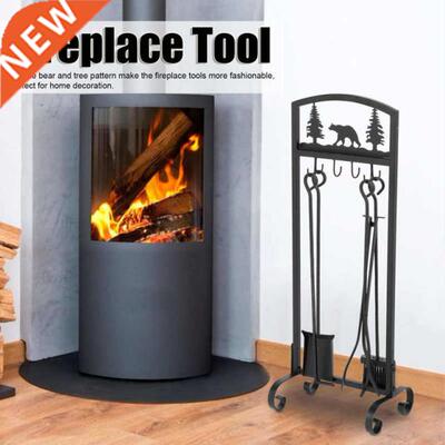 5Pcs/Set Fireplace Tools Indoor Wrought Iron Fire Set Access