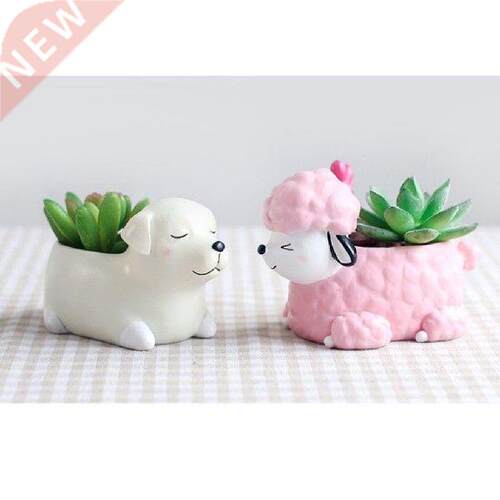Resin Succulent Planter Dog Flowerpot Balcony Desk Mini