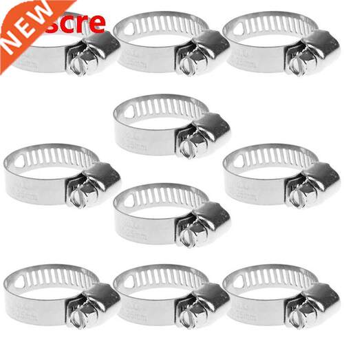 10Pcs Stainless Steel Adjustable Drive Hose Clamp Fuel Line