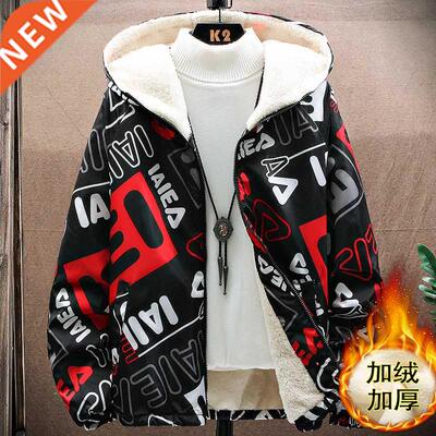 2022 New Winter Jacket Men  Velvet Warm Fashion Jacket H