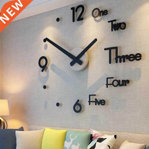 2022 Fashion 3D Big size wall clock mirror sticker  brief