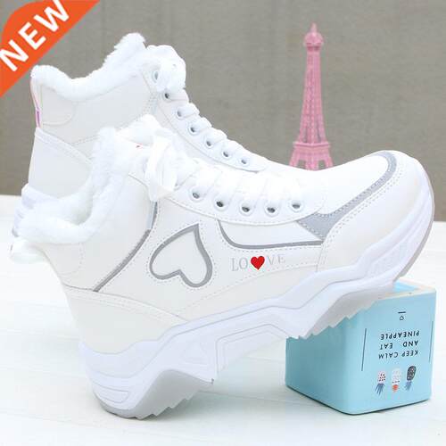 Winter Women High Top Sneakers 2021 New Love Woman Plush Vel