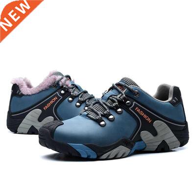 New Winter Sport Red Mens Outdoor Sneakers With Fur Genuine
