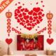 Day Wall Lot Stcker Heart Valentne Love 6pcs Red