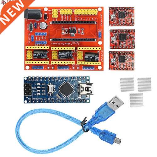 CNC Shield V4 + Nano 3.0 Board + A4988 3-axis Stepper Motor