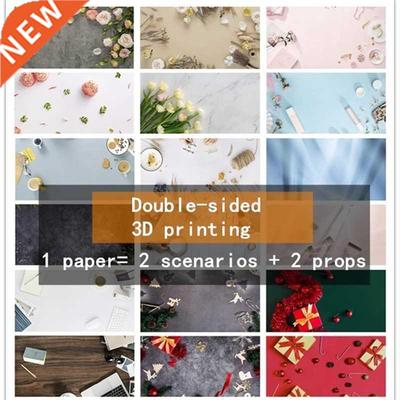 Background photography 2 Sides Marble Wood Grain photo stud