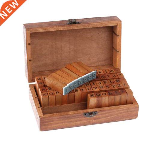 New 70 Pcs  Letter Alphabet Stamp Vntage Teach Wooden Al