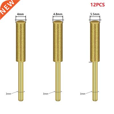 12Pcs Diamond Coated Chainsaw Sharpener 4/4.8/5.5mm Cylindri