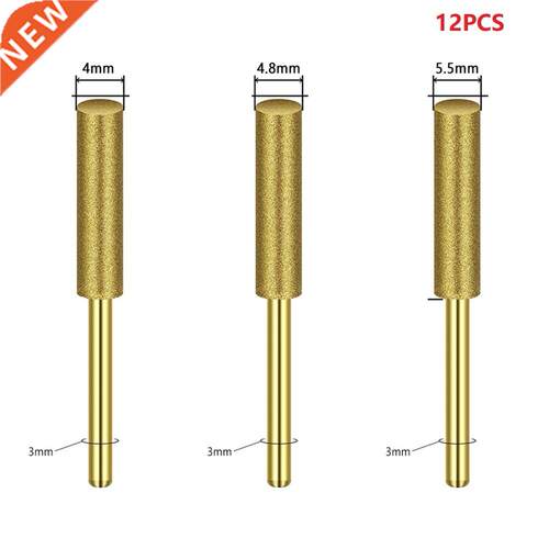 12Pcs Diamond Coated Chainsaw Sharpener 4/4.8/5.5mm Cylindri