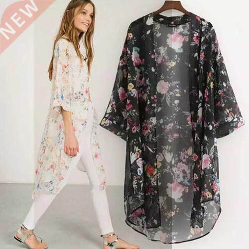 Women Casual Vintage Kimono Cardigan Ladies 2021 Summer Long