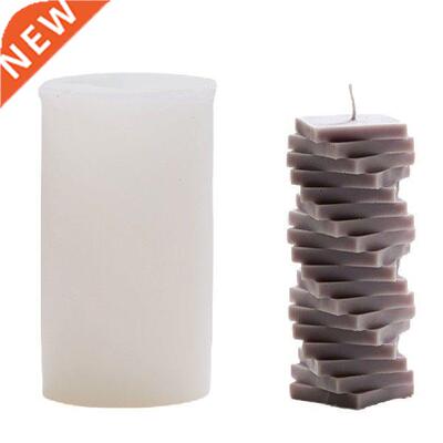 3D Spiral Square Candle Molds Novelty Food-Grade Silicone