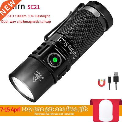 Sofirn SC21 Mini 1640 LED Flashlight USB C 1000lm Rechargea