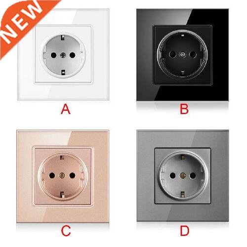 EU Plug Power Outlet 16 Wll Grounding Socket Tempered