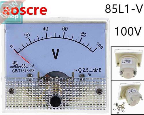 85L1-V 100V AC Analog Voltmeter Panel Voltage Meter 64*56mm