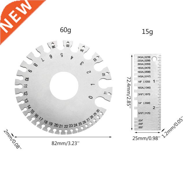 2 Pcs Sheet Metal Wire Thickness Gauge Stainless Steel Stora