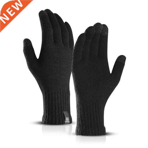 Knit gloves winter men women touch screen pure warm wool