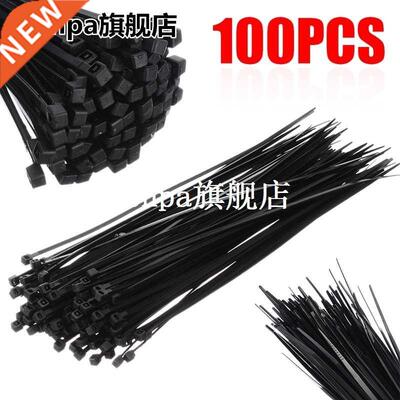 New 100pcs/lot Black Self Locking Nylon Fasten Zip Cable Tie