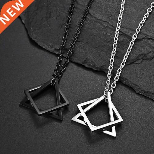 Geometry Interlocking Square Triangle Male Pendant for Men S