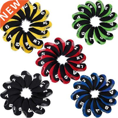 12pcs Golf Iron Headcover Window Putter Cover Double Color