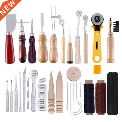 25pcs Professional Leather Craft Tools Kit Hand Sewing Stitc