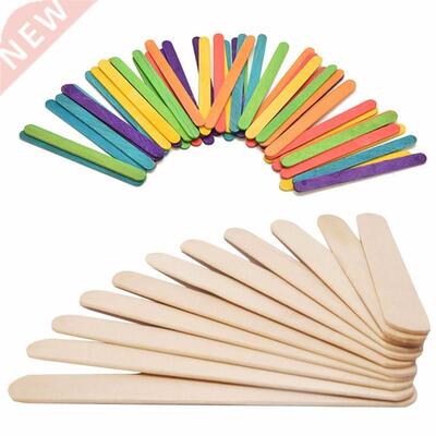 50 PCS Natural Wood Popsicle Sticks Wooden Popsicle Stick Ho