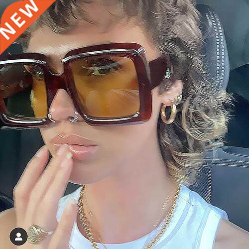 Vintage Oversized Square Gradient Sunglasses For Women New L