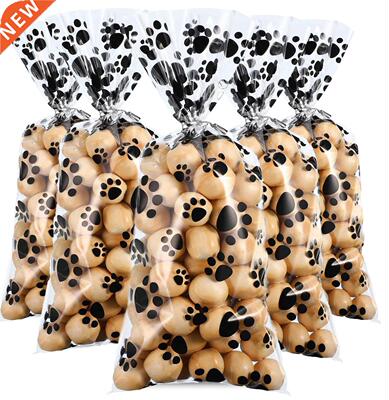 Clear at Candy Bags Paw Print Cellophane Bags Pet Gift Bags