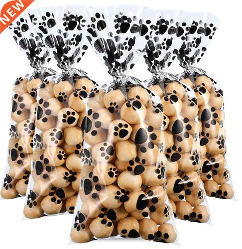 Clear at Candy Bags Paw Print Cellophane Bags Pet Gift Bags