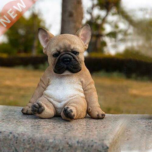 Sleepy French Bulldog Cute Puppy Statue Resin Ornament Lawn