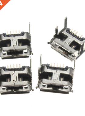 10x Micro USB Jack Type B Female Socket 4 Vertical Legs Fixe