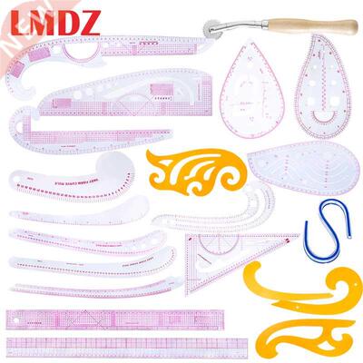 LMDZ 21Pcs Fashion Design Ruler Set Pattern Design Ruler Se