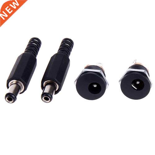 10 pairs 2.1mm x 5.5mm Male Plug + Female Socket Panel Mount