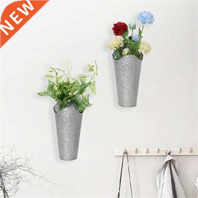 2PCS Iron Art Wall Planter Hanging Flowers Pot for Home